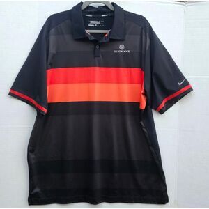 Nike Golf‎ Tour Performance Dri-FIT Polo Men’s XL Black Red Stripe Shirt